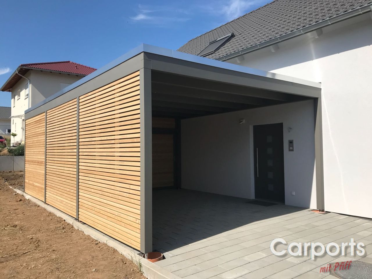 5 Carport Rhombo mit Rhomboid Leisten