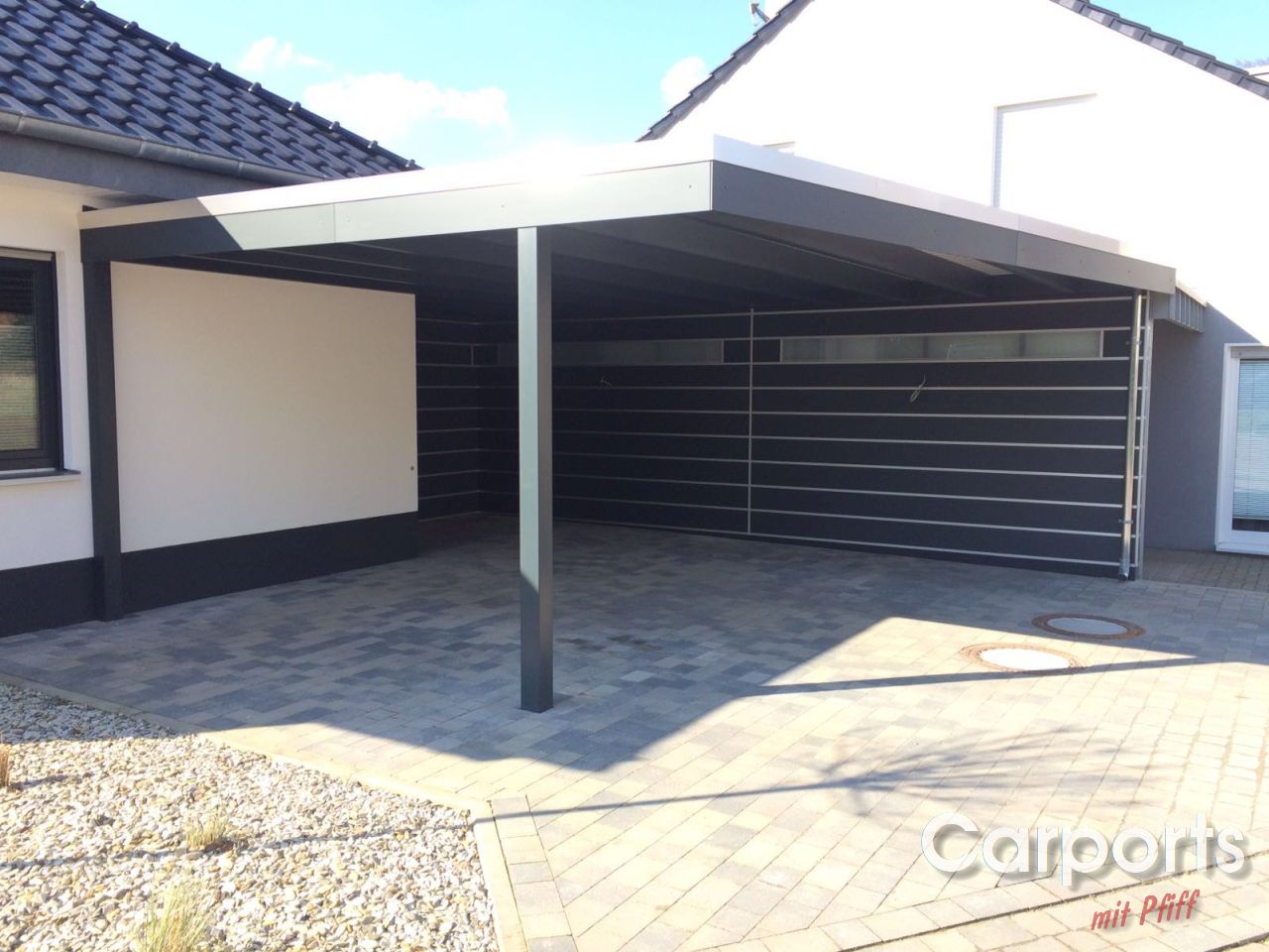 Carport Bauhaus HPL Mit Abstellraum Und Seitenwand