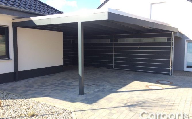 Doppelcarport Carport HPL mit Trespa und Abstellraum