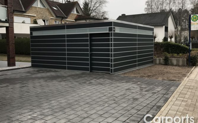 poolhaus 14 Abstellraum HPL Trespa Anthrazit