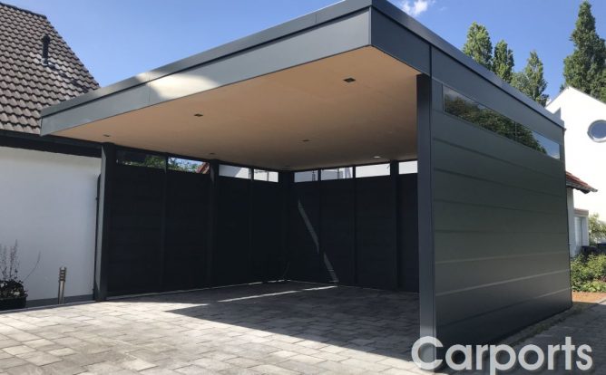 Carport HPL (Batman) 3-Seitig geschlossen.