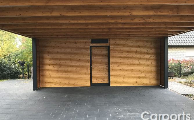 Doppelcarport 5 Bauhauscarport Carport Doppel Rhombo mit Abstellraum nach maß